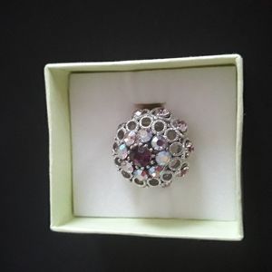 NWOT designer's Swarowski Elements adjustable  ring.